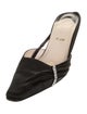 Christian Louboutin Satin Crystal Embellishments Mules