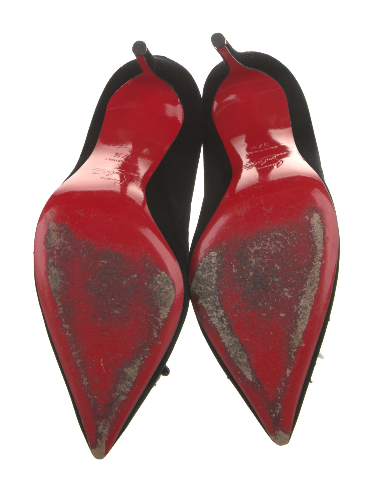 Christian Louboutin Velvet Crystal Embellishments Pumps