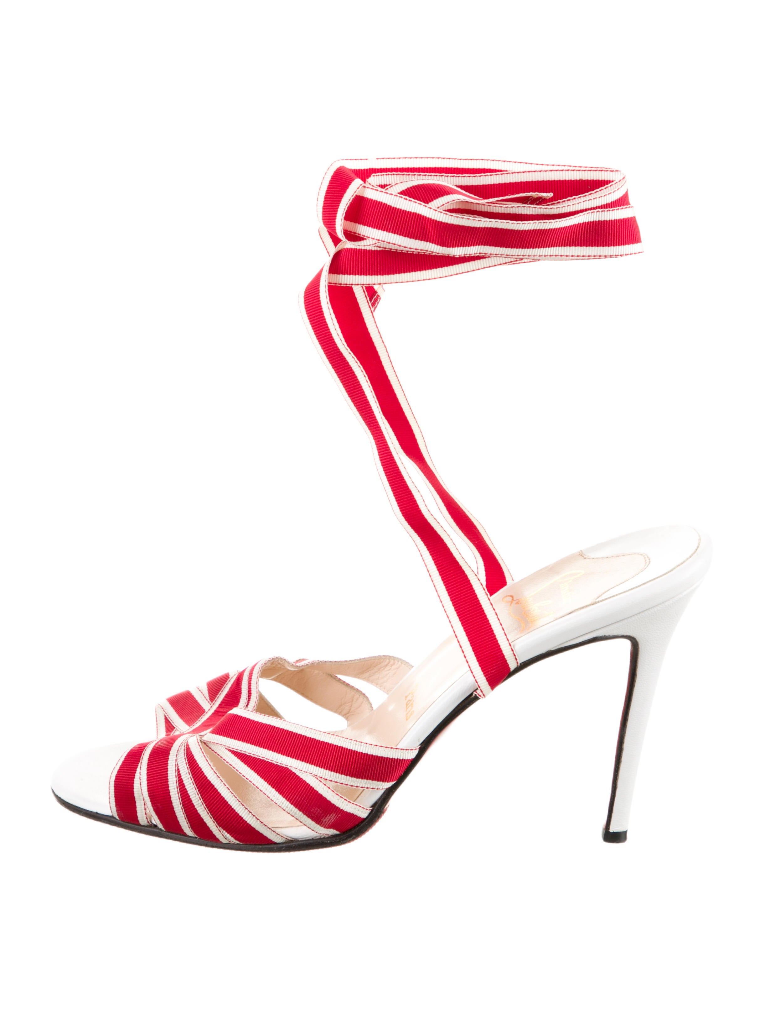 Christian Louboutin Leather Striped Sandals