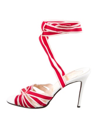 Christian Louboutin Leather Striped Sandals