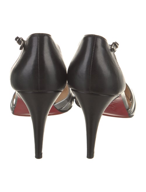 Christian Louboutin Leather Cutout Accent T-Strap Pumps