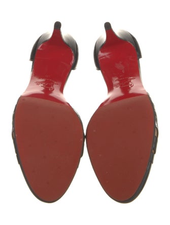 Christian Louboutin Leather Cutout Accent T-Strap Pumps