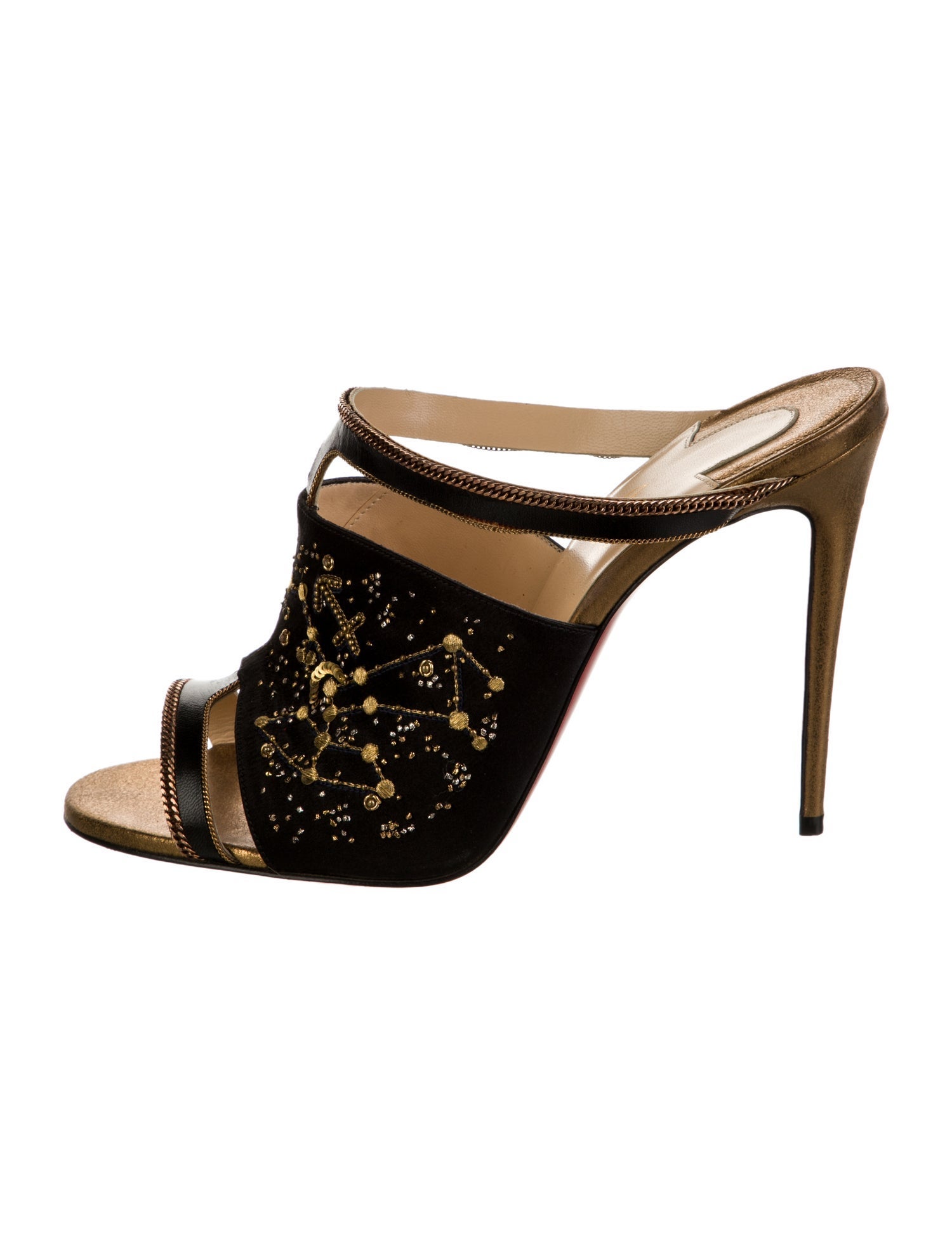 Christian Louboutin Satin Striped Slides