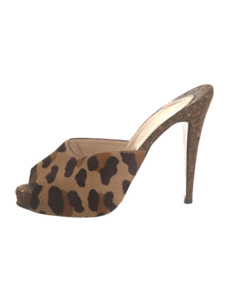 Christian Louboutin Ponyhair Animal Print Mules