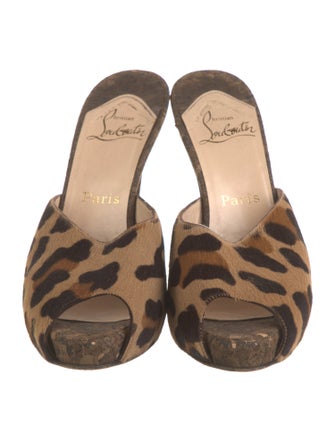 Christian Louboutin Ponyhair Animal Print Mules