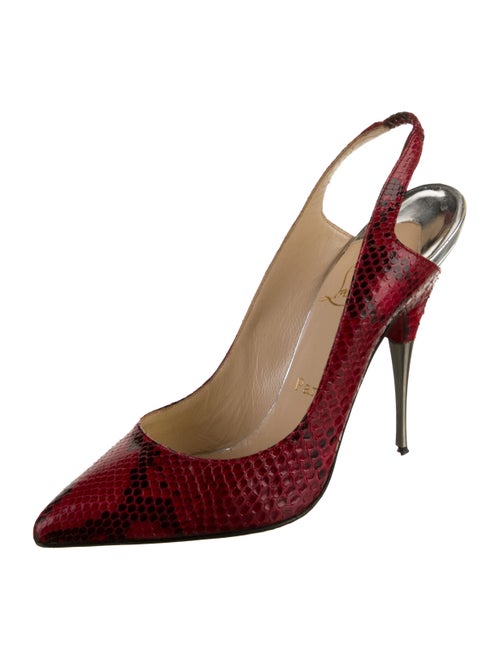 Christian Louboutin Python Animal Print Slingback Pumps