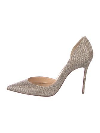 Christian Louboutin Glitter Glitter Accents D'Orsay Pumps