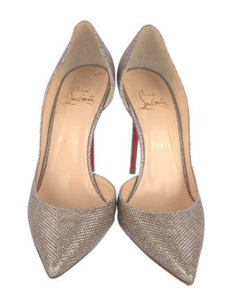 Christian Louboutin Glitter Glitter Accents D'Orsay Pumps