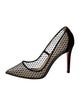 Christian Louboutin Mesh Leather Trim Embellishment Pumps