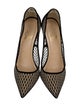 Christian Louboutin Mesh Leather Trim Embellishment Pumps