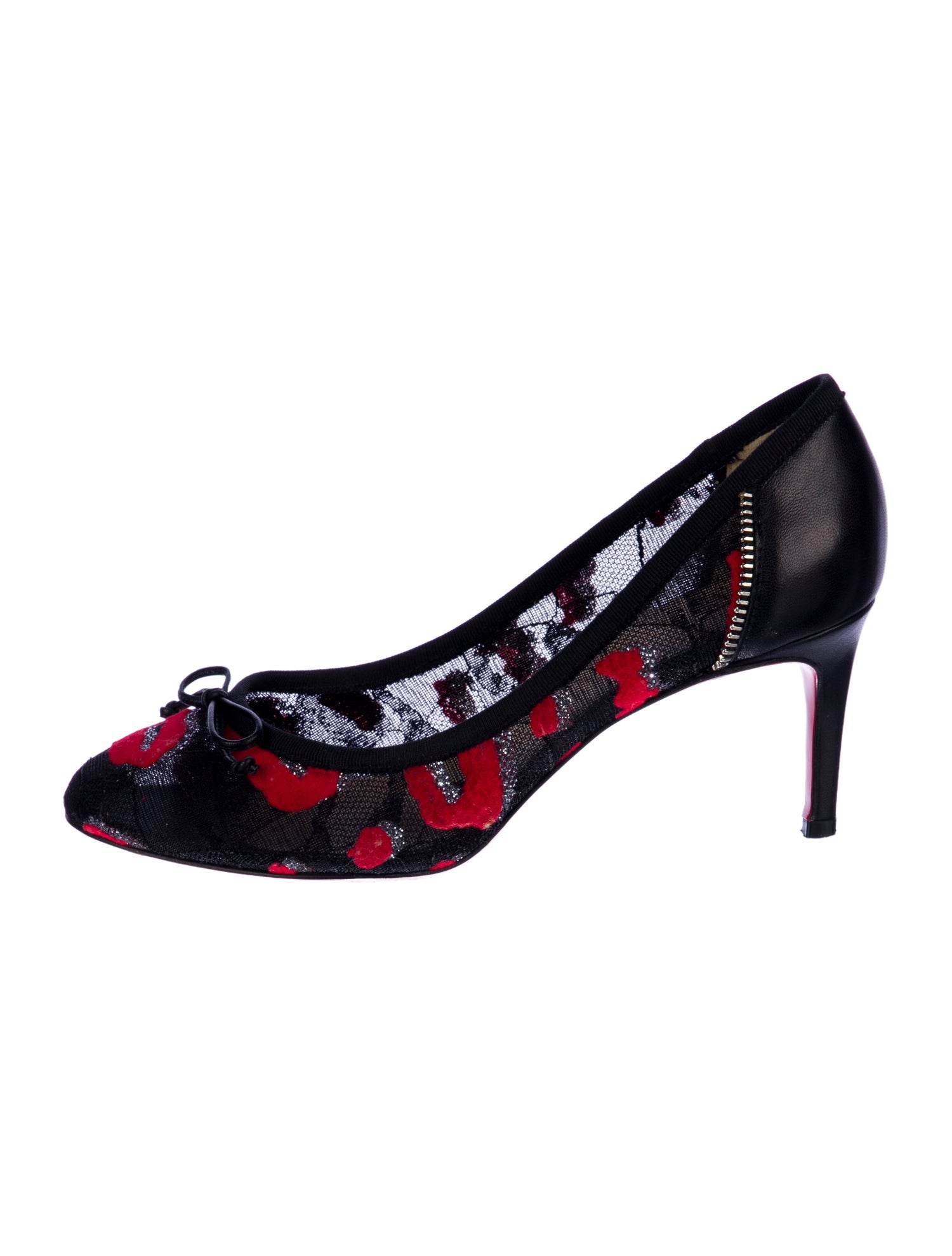 Christian Louboutin Lace Floral Print Pumps