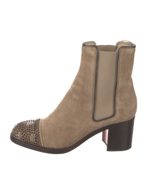 Christian Louboutin Chain-Link Accent Suede Chelsea Boots