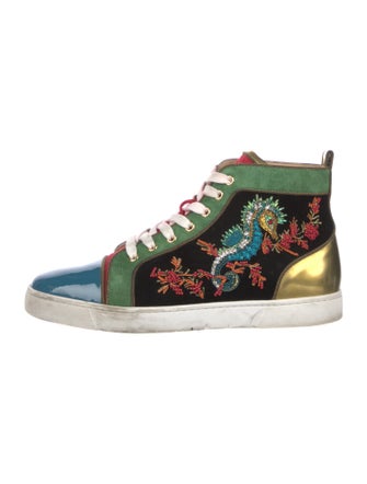 Christian Louboutin Velvet Printed Sneakers