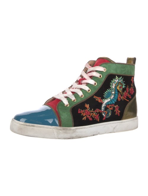 Christian Louboutin Velvet Printed Sneakers
