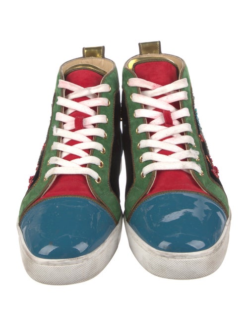 Christian Louboutin Velvet Printed Sneakers
