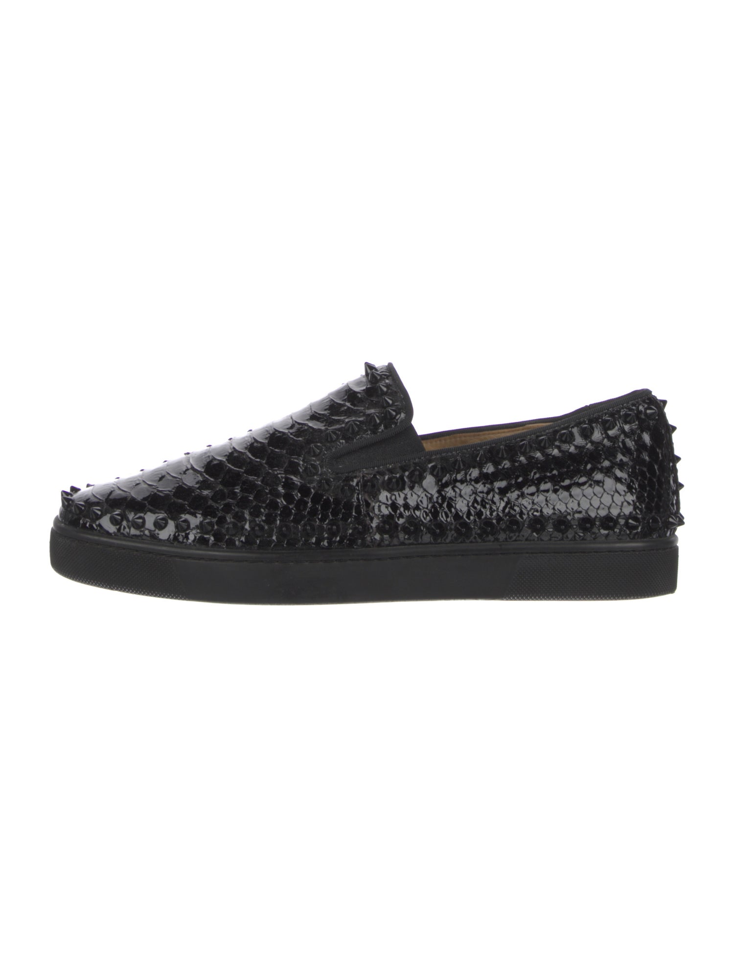 Christian Louboutin Snakeskin Studded Accents Sneakers