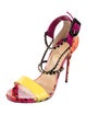 Christian Louboutin Patent Leather Printed Slingback Sandals