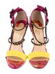 Christian Louboutin Patent Leather Printed Slingback Sandals