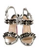 Christian Louboutin Leather Studded Accents Slingback Sandals
