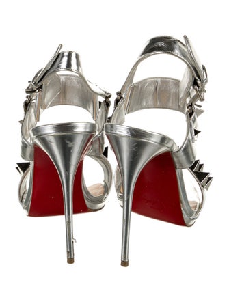 Christian Louboutin Leather Studded Accents Slingback Sandals