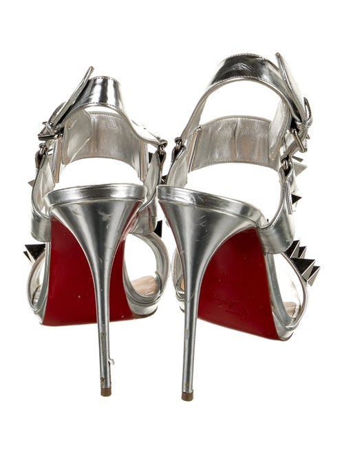 Christian Louboutin Leather Studded Accents Slingback Sandals