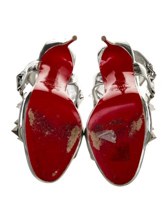 Christian Louboutin Leather Studded Accents Slingback Sandals