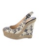 Christian Louboutin Canvas Floral Print Slingback Sandals