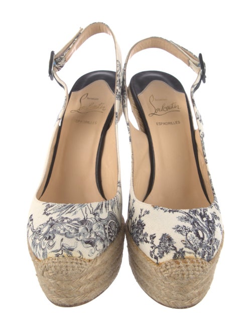 Christian Louboutin Canvas Floral Print Slingback Sandals