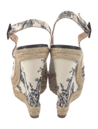 Christian Louboutin Canvas Floral Print Slingback Sandals