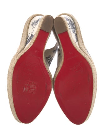 Christian Louboutin Canvas Floral Print Slingback Sandals