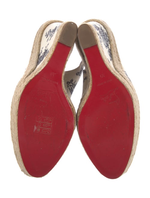 Christian Louboutin Canvas Floral Print Slingback Sandals