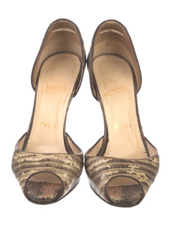 Christian Louboutin Leather Animal Print D'Orsay Pumps