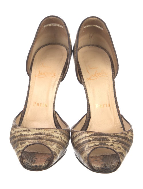 Christian Louboutin Leather Animal Print D'Orsay Pumps