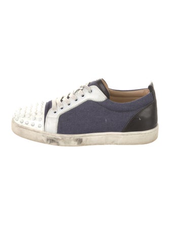 Christian Louboutin Spike Accents Denim Sneakers