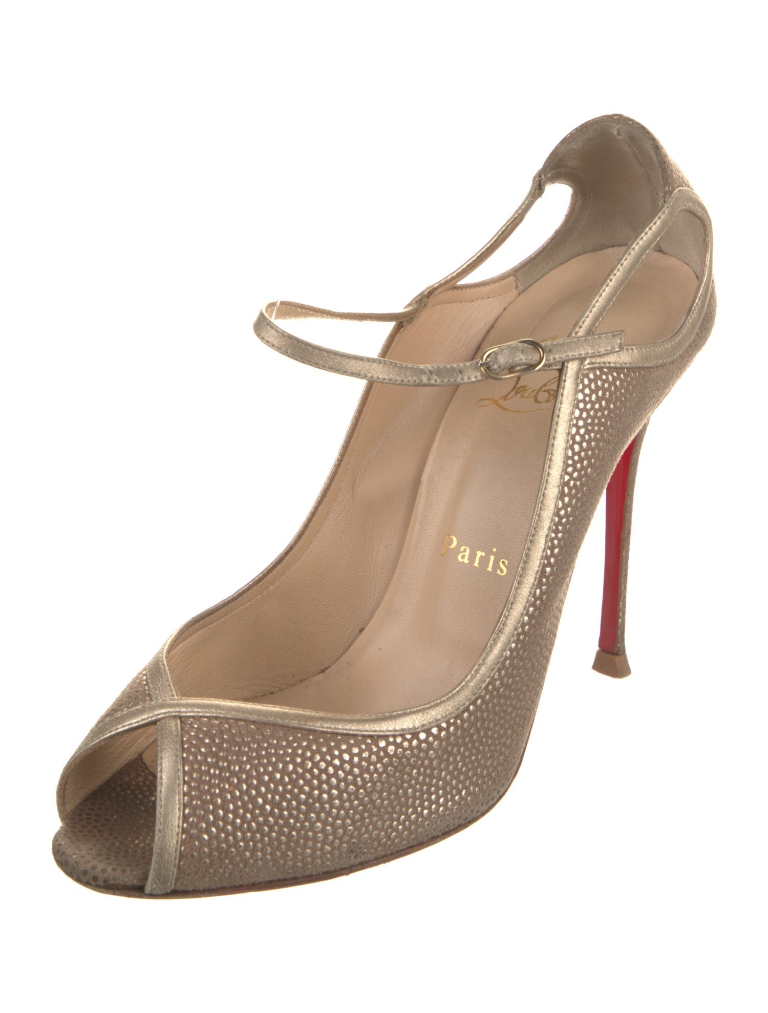 Christian Louboutin Suede Cutout Accent Pumps