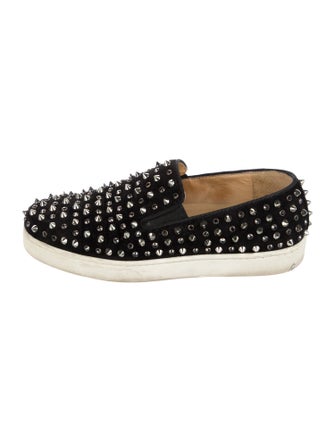 Christian Louboutin Spike Accents Suede Sneakers