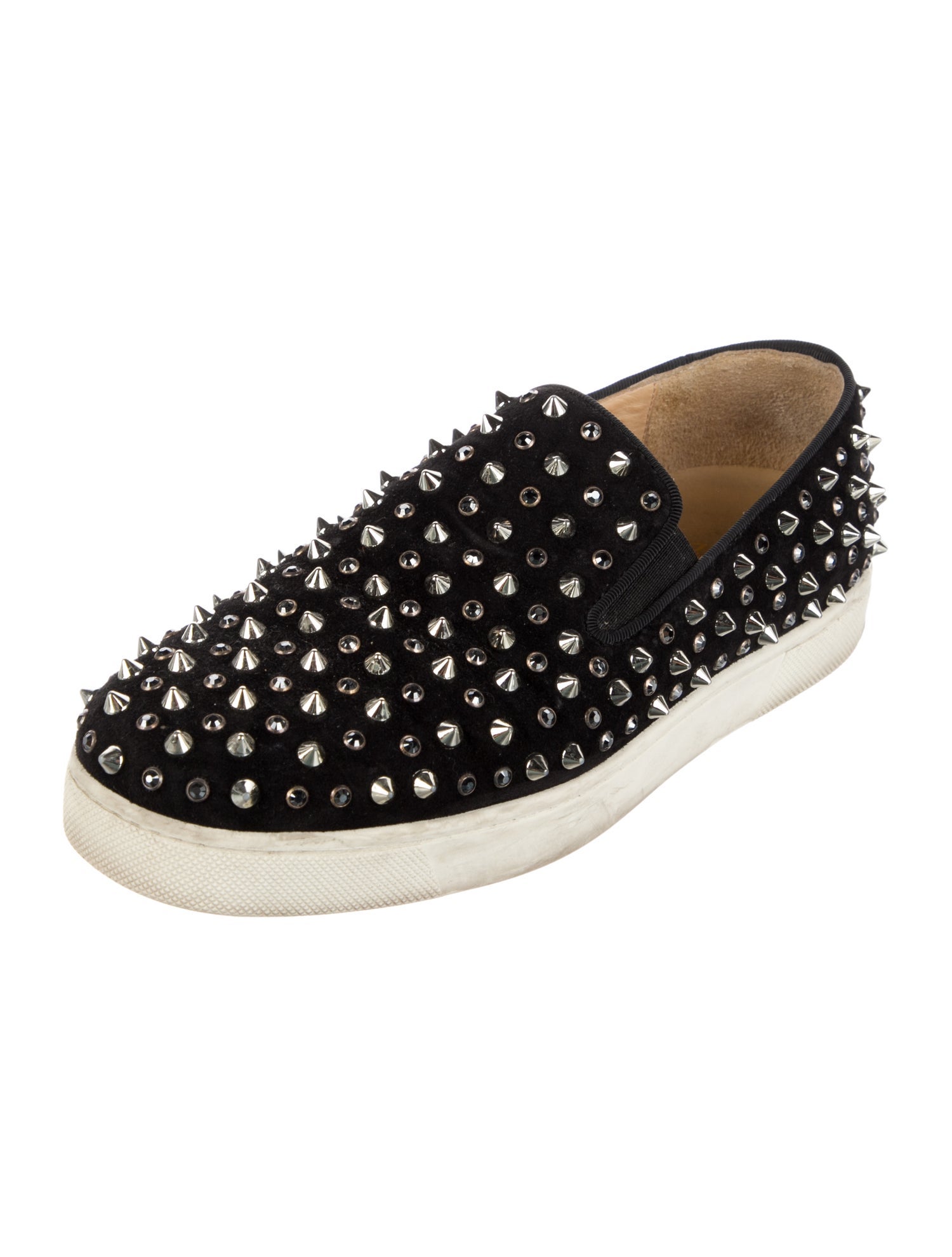 Christian Louboutin Spike Accents Suede Sneakers
