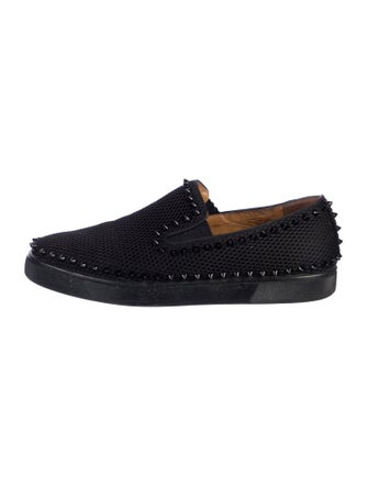 Christian Louboutin Spike Accents Mesh Boat Shoes