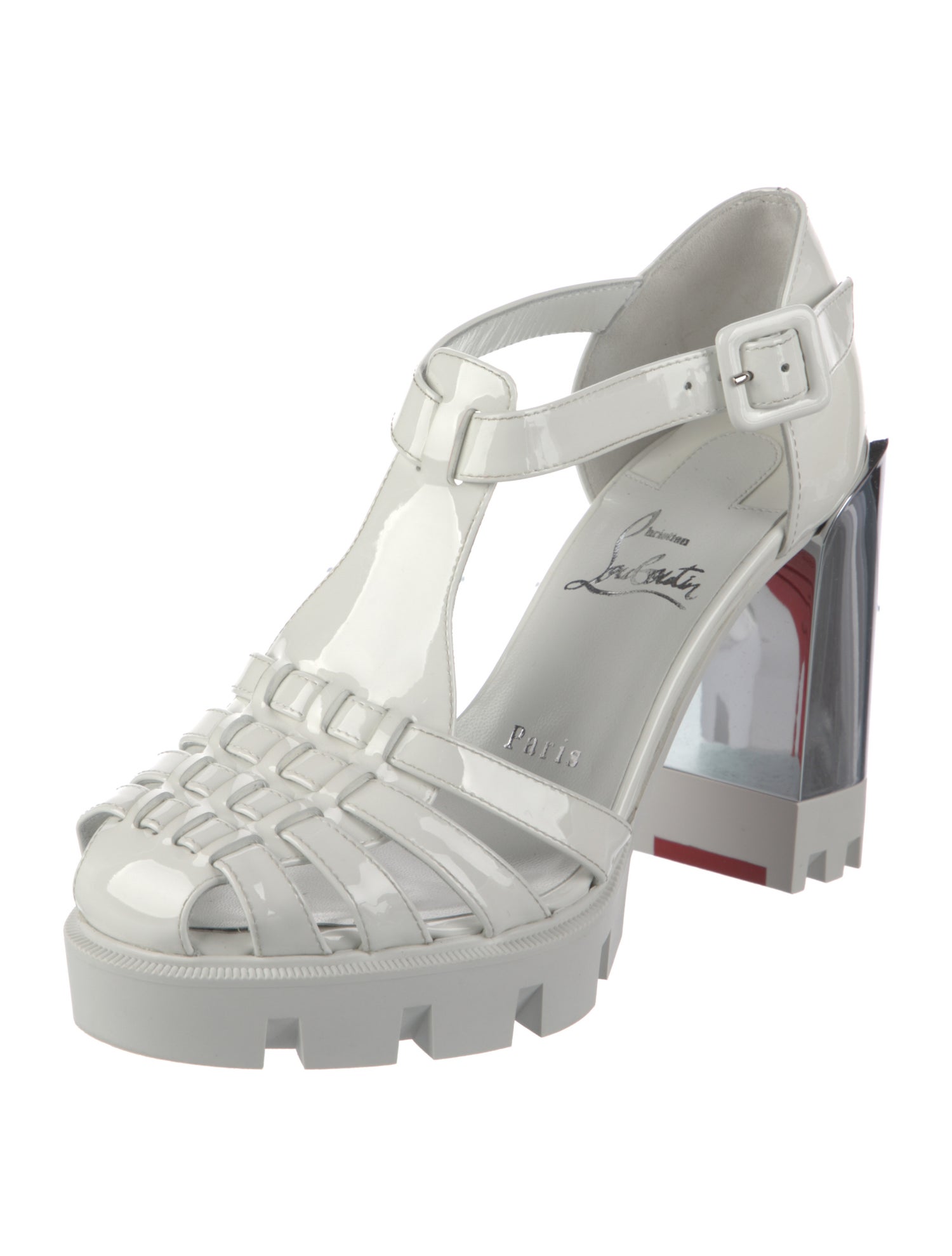 Christian Louboutin Patent Leather T-Strap Pumps