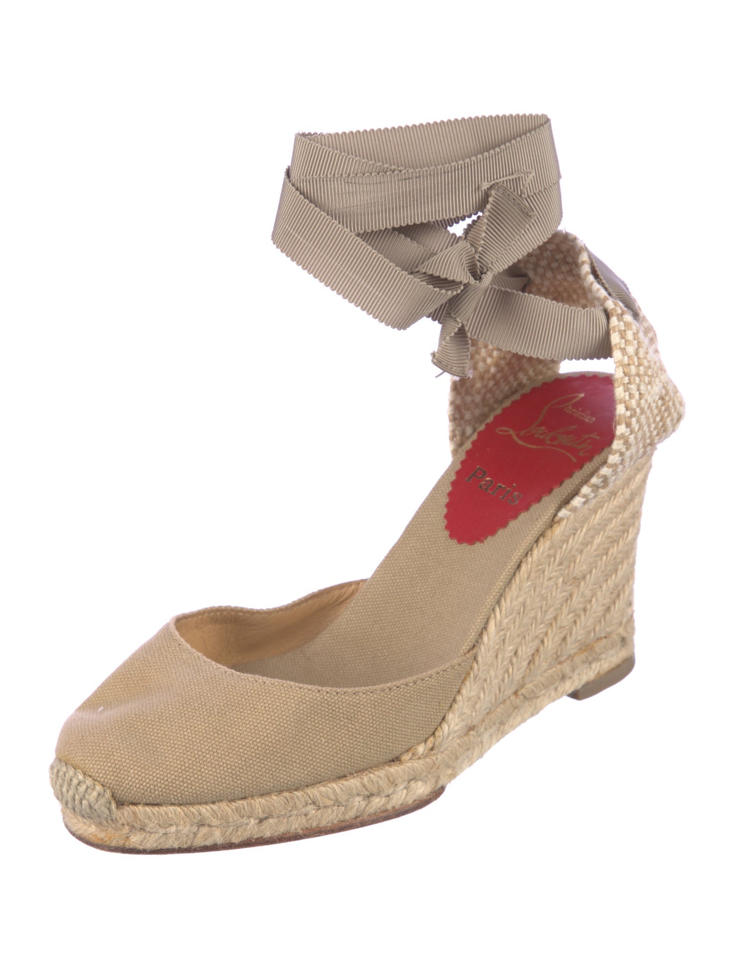 Christian Louboutin Canvas Braided Accents D'Orsay Pumps