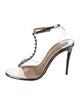 Christian Louboutin PVC Studded Accents T-Strap Sandals