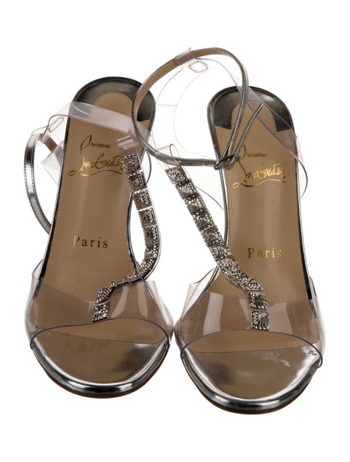 Christian Louboutin PVC Studded Accents T-Strap Sandals