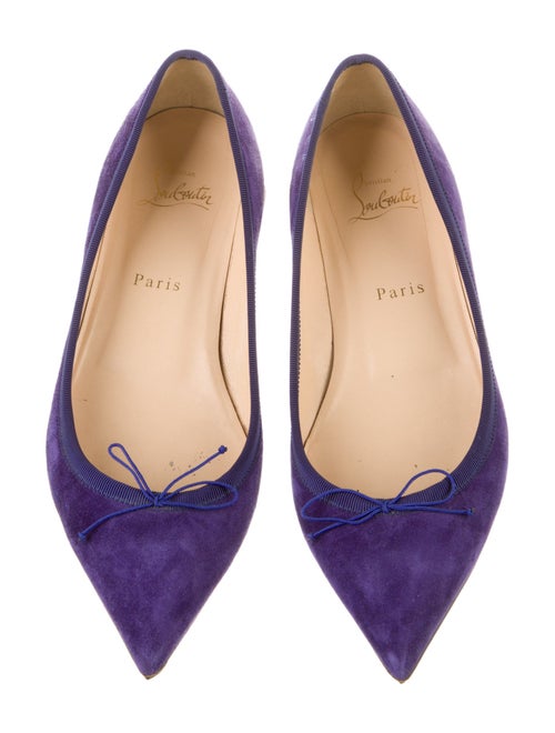 Christian Louboutin Suede Bow Accents Ballet Flats