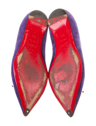 Christian Louboutin Suede Bow Accents Ballet Flats