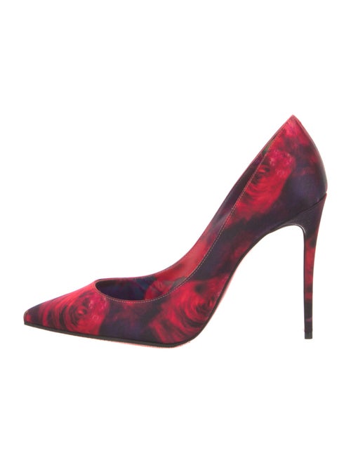 Christian Louboutin Satin Floral Print Pumps