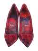 Christian Louboutin Satin Floral Print Pumps