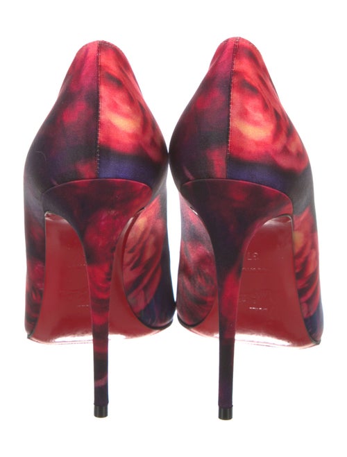 Christian Louboutin Satin Floral Print Pumps