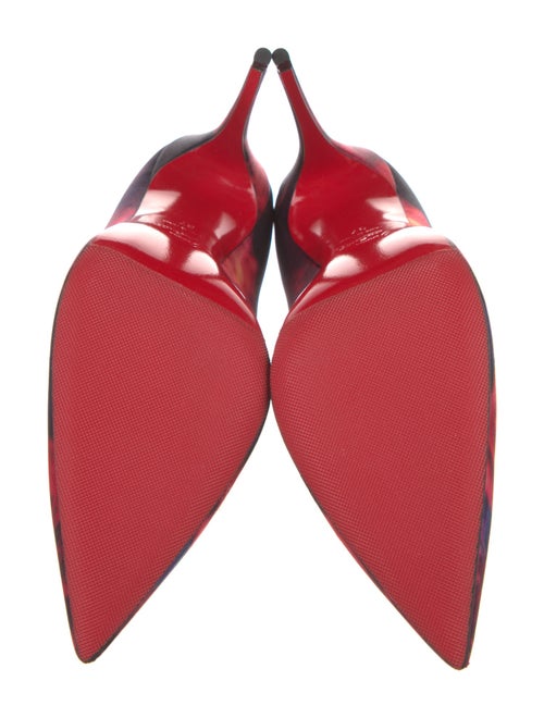 Christian Louboutin Satin Floral Print Pumps