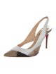Christian Louboutin Leather Colorblock Pattern Slingback Pumps