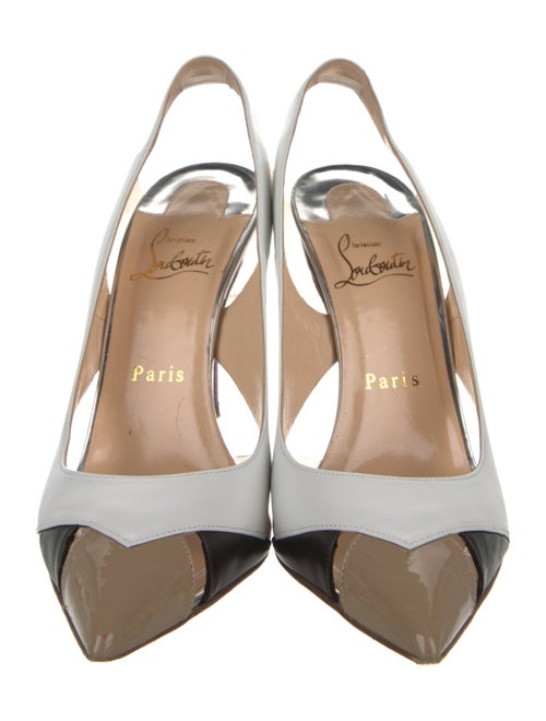 Christian Louboutin Leather Colorblock Pattern Slingback Pumps